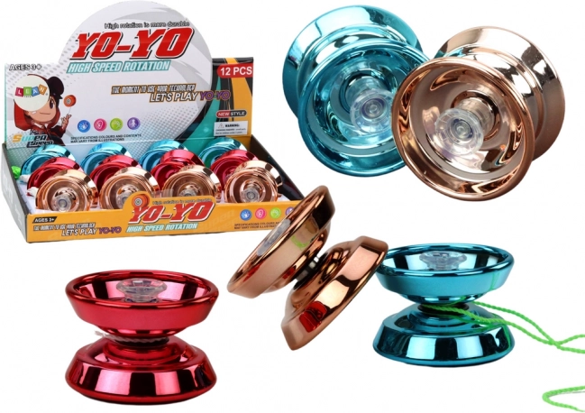 Yoyo aus Aluminium Classic Jojo blau gold rot