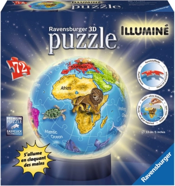 Ravensburger 3D Leuchtende Puzzle Kugel Globus 72 Teile
