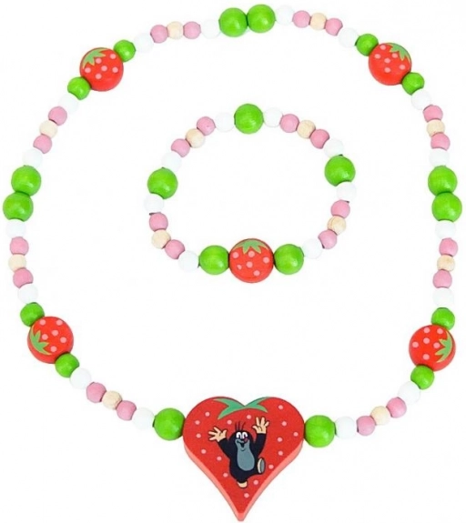 Detoa Halskette und Armband Der kleine Maulwurf und Erdbeeren