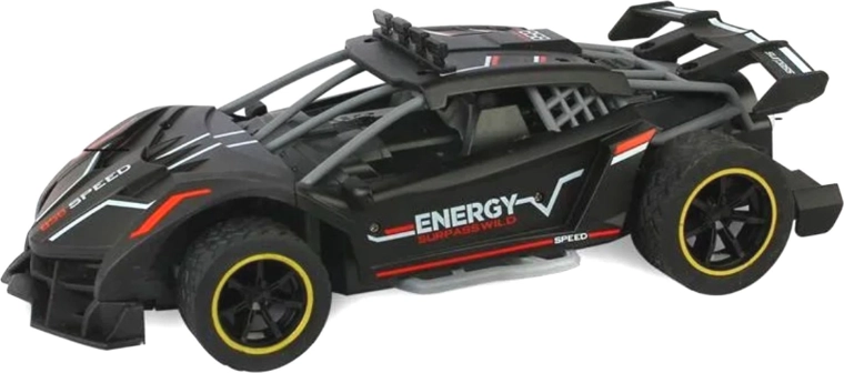 Schwarzes sportliches RC-Rennauto mit Raucheffekt – 1 Stück