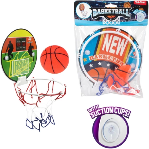 Mini-Basketballkorb mit Saugnäpfen und Ball