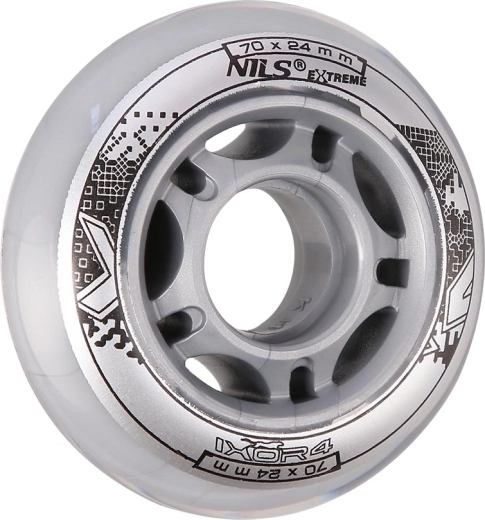 Inline-Skaterollen NILS EXTREME PU 70 mm transparent (4 Stk.)