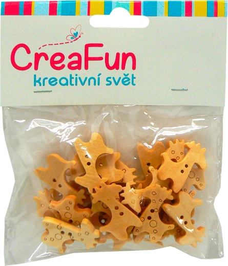 Holzknöpfe Giraffe 23×25 mm, 25 Stk.