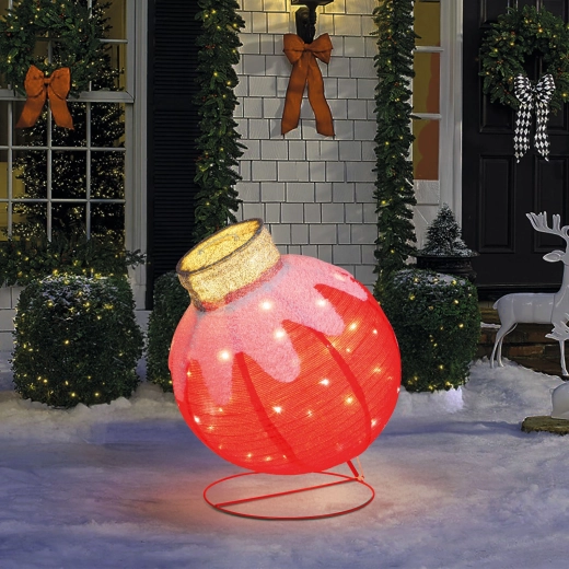 Beleuchtete Weihnachtskugel mit 60 LEDs, rot