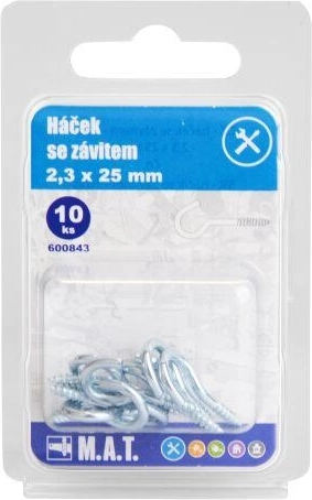 Hakenschraube 25 × 2,3 mm, verzinkt (10 Stk.)
