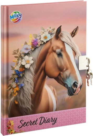Tagebuch mit Schloss und Schlüssel A5 Pferd