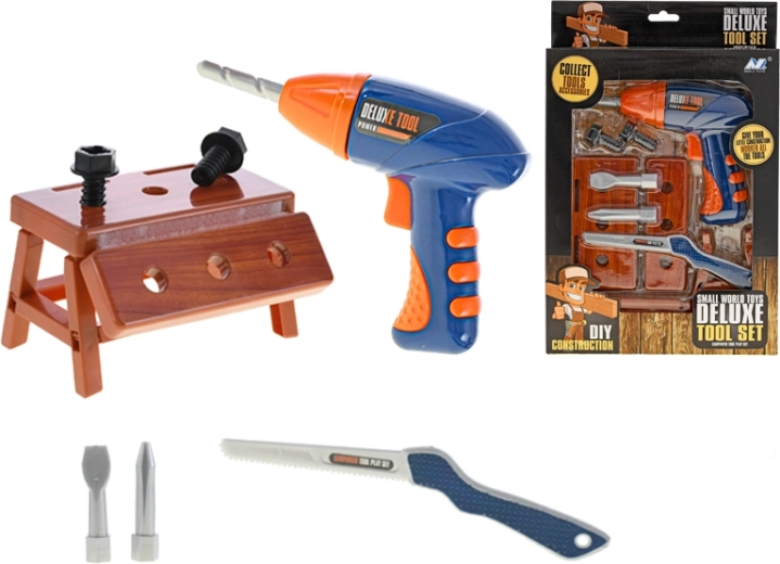 Kinderset mit Werkzeug und Bohrmaschine 18 cm in Schachtel