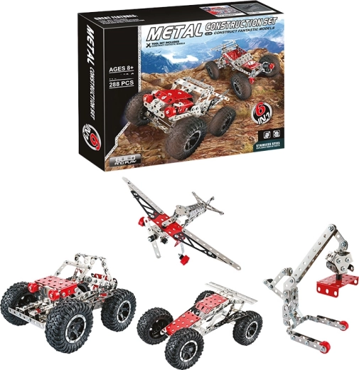 Metallbaukasten 6-in-1, 288 Teile