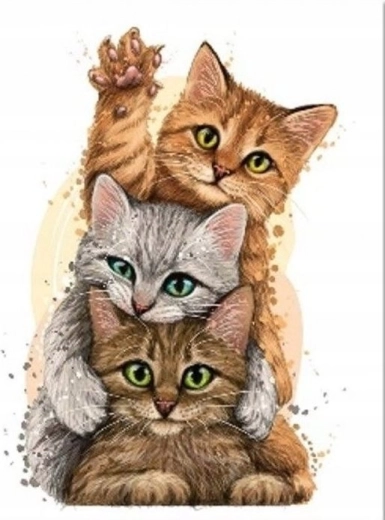 Diamantmalerei Katzenpyramide 30 × 40 cm