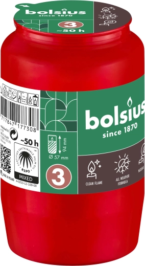 Nachfüllung für Grabkerze rot, 2,5 Tage Brenndauer, 9,6 cm
