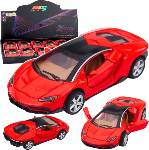 Metall-Sportwagen 1:32 rot mit Licht und Sound