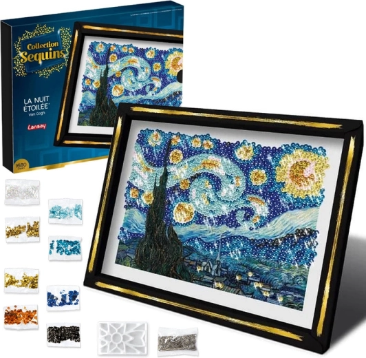 Paillettenbild La nuit étoilée – Sternennacht, Kreativ-Set