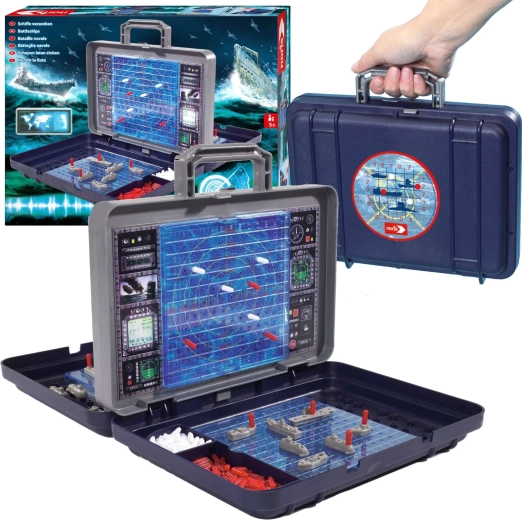 Familiäres Strategiespiel Schiffe im Koffer BITWA MORSKA 5+