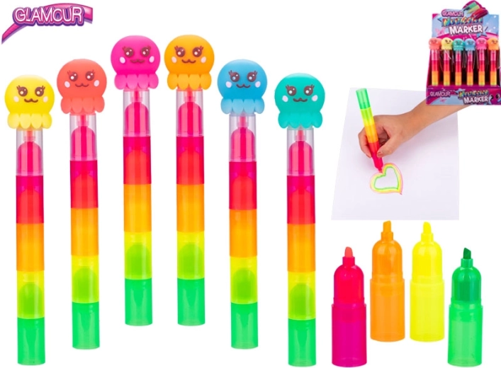 Glamour Tintenmarker Oktopus, fünffarbig
