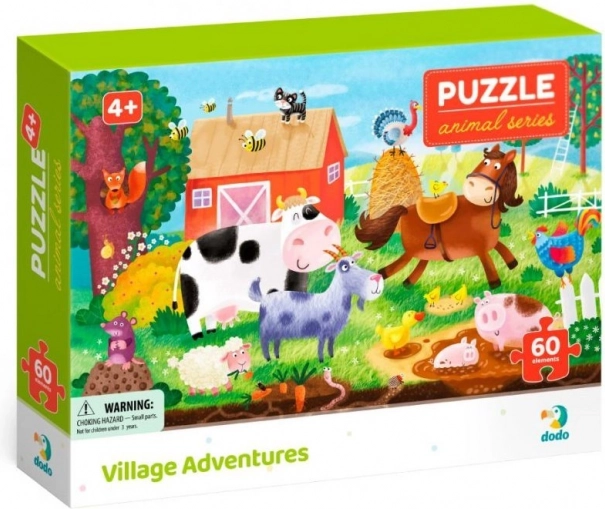 Dodo Puzzle Tiere – Abenteuer auf dem Land, 60 Teile
