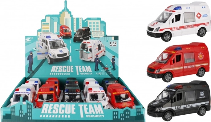 Rettungsfahrzeuge – Feuerwehr, Polizei und Krankenwagen, 12 cm