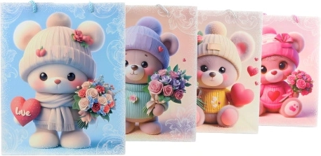 Geschenkpapiertüte mit Teddybär-Motiv
