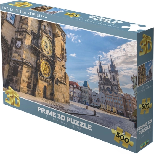 Prime 3D Puzzle Tschechische Republik: Prag (Altstädter Ring, Astronomische Uhr) 500 Teile, holografisch