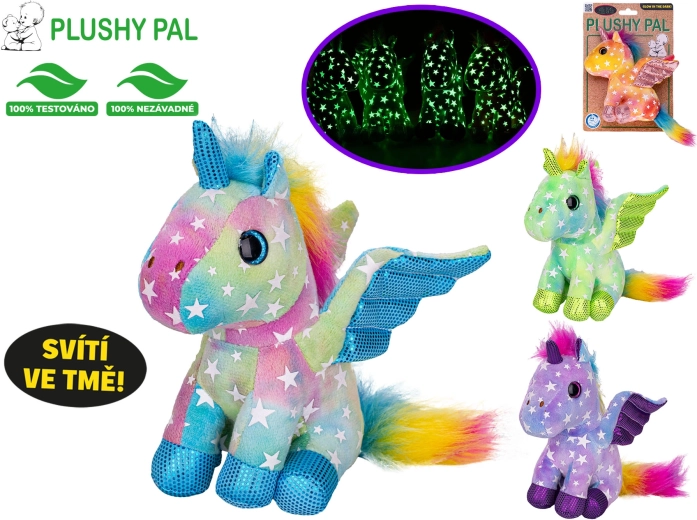 Plüsch-Einhorn Plushy Pal 15 cm mit leuchtenden Flügeln