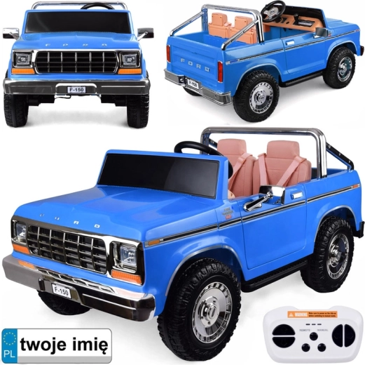 Elektrisches Kinderauto FORD Bronco Pickup für zwei – modrá