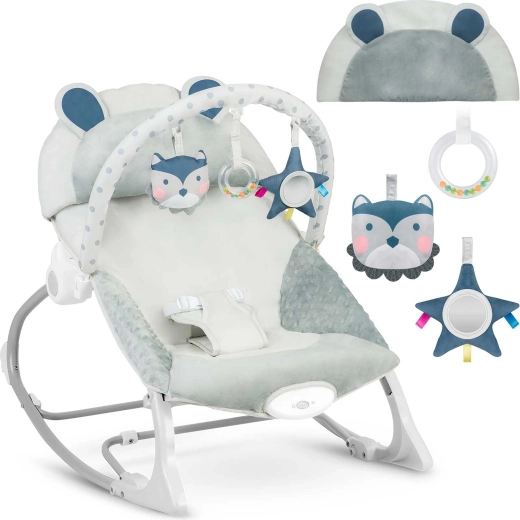 Babywippe und Schaukel mit Vibration RICOKIDS – grau