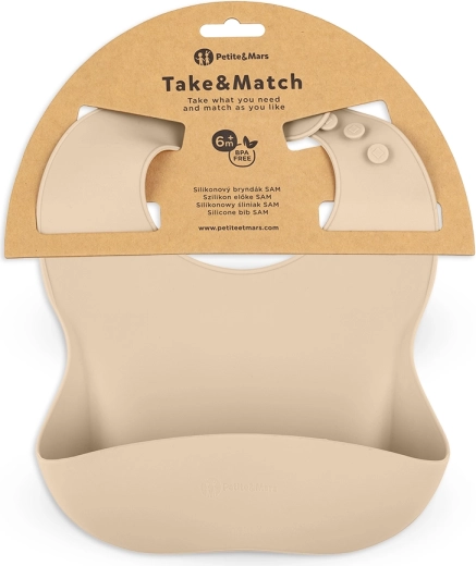 Petite&Mars Silikon-Lätzchen Take&Match Desert Sand