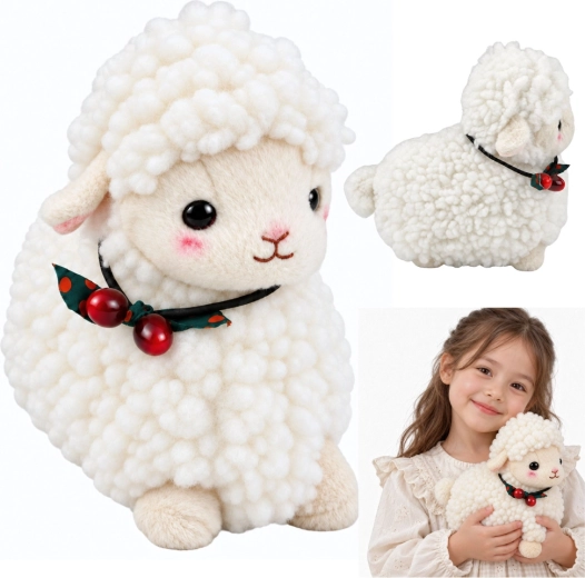 Kuscheliges Plüschschaf zum Kuscheln, weiß, 20 cm