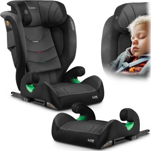 Kindersitz Nukido Louis Soft schwarz-grau 100–150 cm i-Size ISOFIX