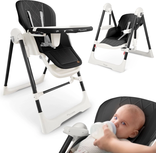 Nukido Elite schwarze 3-in-1 Kinder-Hochstuhl