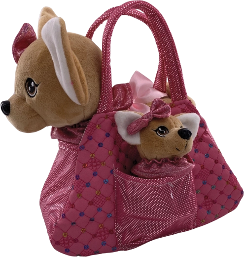 Plüsch-Tasche mit Chihuahua und Welpe