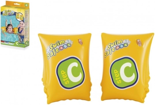 Aufblasbare Schwimmflügel Swim Safe gelb, 2 Kammern 25 x 15 cm, in Schachtel 12 x 19,5 cm, für 3–6 Jahre