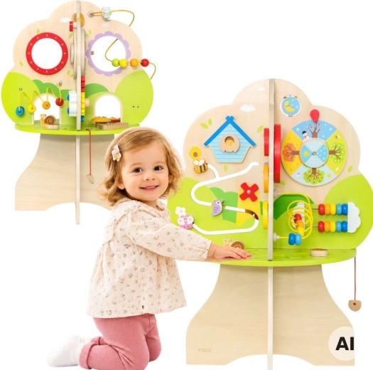 Viga Holz-Aktivitätsbaum mit Musikelementen für Kinder ab 18 Monaten