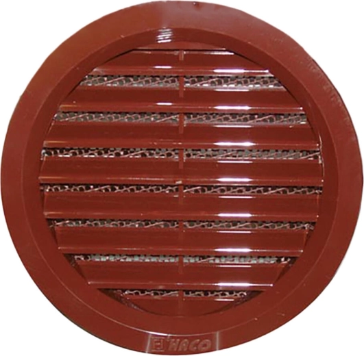 Lüftungsgitter mit Insektenschutznetz, Durchmesser 100 mm, braun