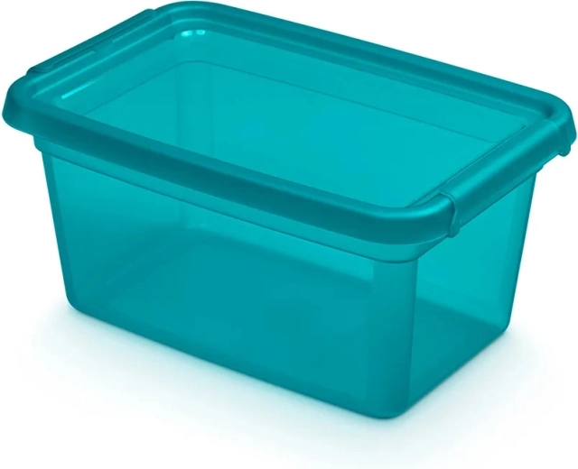 Basestore Aufbewahrungsbox mit Deckel und Clips Ocean 4,5 l