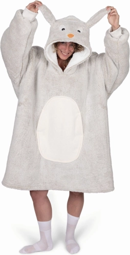 Cozy Noxxiez warme Hoodie-Decke mit Kapuze – Kaninchen