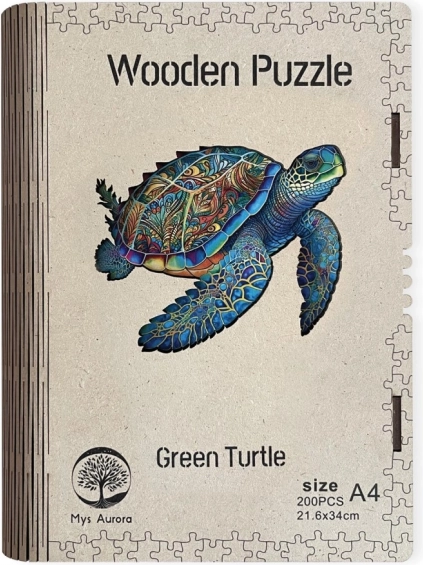 Holzpuzzle Green Turtle A4