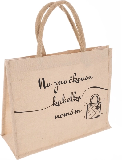 Jutetasche beige „Für Marken…“