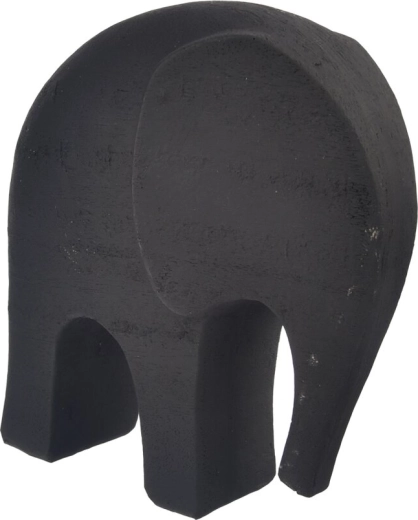 Dekorative Elefantenfigur aus Polyresin, schwarz 20 cm