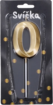 Party-Kerze Goldene Zahl 0
