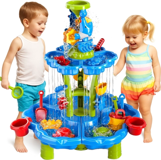 Woopie Wasser- und Sandtisch 2-in-1 XXL Aquapark mit Delfin