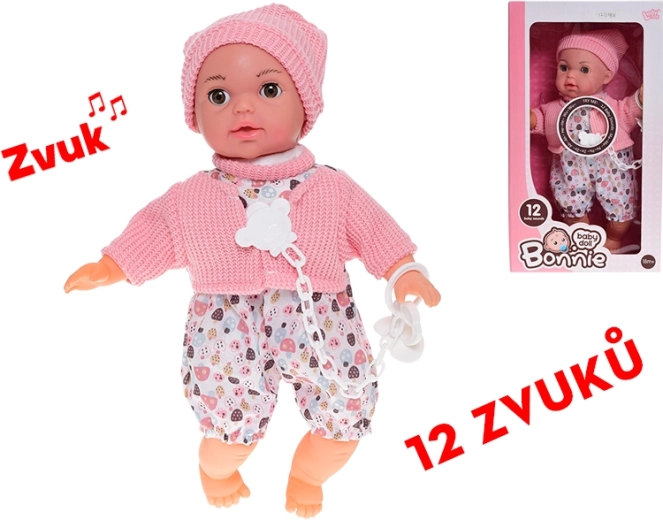 Interaktive Puppe 30 cm mit Schlafaugen und Geräuschen