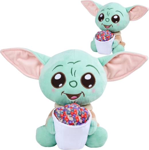 Plüschfigur Grogu mit Popcorn 25 cm – STAR WARS The Mandalorian, Simba