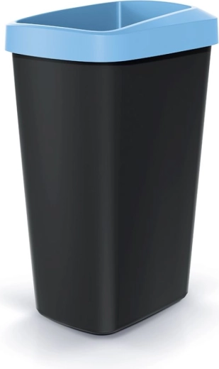 Abfalleimer 45 l mit hellblauem Rahmen COMPACTA Q
