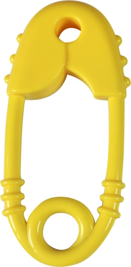 Rassel und Beißring in Sicherheitsnadel-Form für Babys