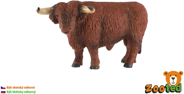 Figur eines schottischen Highland-Rinds, Bulle, 15 cm