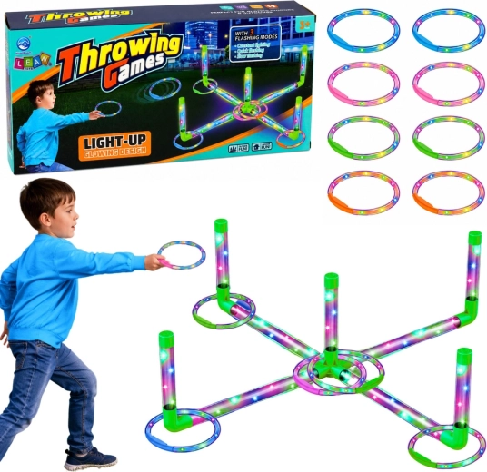 Kinder-Ringo-Spiel mit LED-Beleuchtung – Ringe auf ein Ziel werfen