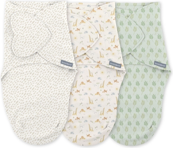 Ingenuity SwaddleMe Pucktuch aus Baumwolle, 1 TOG, Safari, 3 Stück