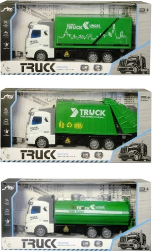 Müllwagen-Spielzeugauto mit Container, Rückzugantrieb