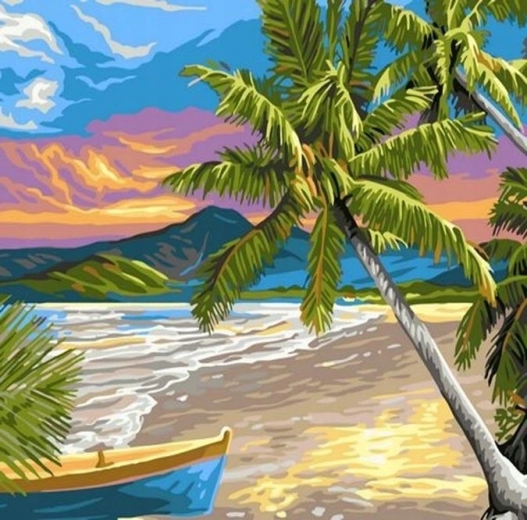 Norimpex Malen nach Zahlen Exotischer Strand 40 × 50 cm