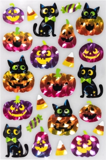 Bunte metallische Halloween-Aufkleber – 1 Stück